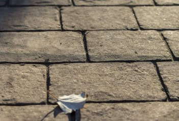 Stamped cobblestone pattern with dark lines
