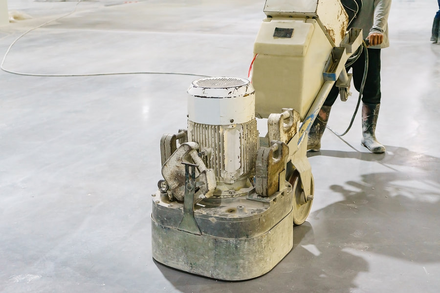 Polishing concrete floor after resurfacing