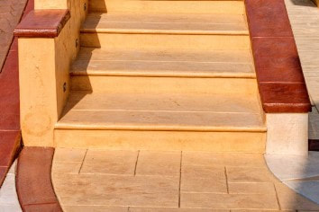 Stamped walk joining steps